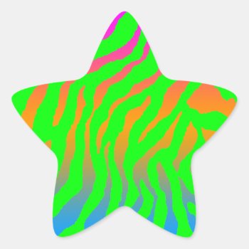 Corey Tiger 80s Tiger Stripes Star Sticker by COREYTIGER at Zazzle