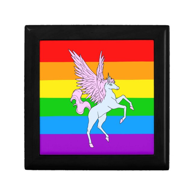 Corey Tiger 80s Unicorn Rainbow Keepsake Box (Front)
