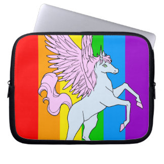Corey Tiger 80s Unicorn Rainbow Laptop Sleeve
