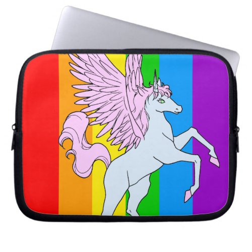 Corey Tiger 80s Unicorn Rainbow Laptop Sleeve