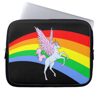 Corey Tiger 80s Unicorn Rainbow Laptop Sleeve