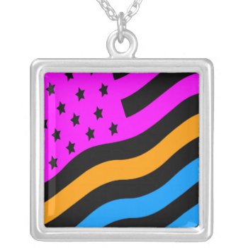 Corey Tiger 80s Usa American Flag Necklace by COREYTIGER at Zazzle