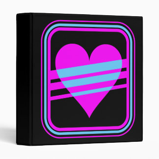 Corey Tiger 80s Vintage 80s 3D Heart Love 3 Ring Binder