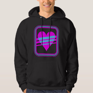 Corey Tiger 80s Vintage Heart & Stripes Hoodie