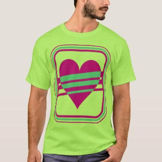 Corey Tiger 80s Vintage Heart & Stripes T-Shirt