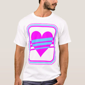 Corey Tiger 80s Vintage Heart & Stripes T-Shirt