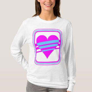 Corey Tiger 80s Vintage Heart & Stripes T-Shirt