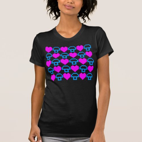 Corey Tiger 80s Vintage Hearts Mushrooms T_Shirt