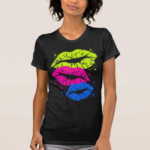 Corey Tiger 80s Vintage Lips  Stars Kisses T_Shirt