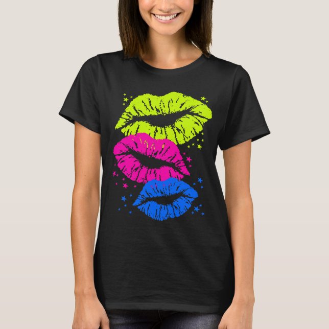 Corey Tiger 80s Vintage Lips & Stars Kisses T-Shirt (Front)