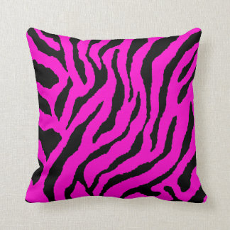 Corey Tiger 80s Vintage Neon Animal Stripes Throw Pillow