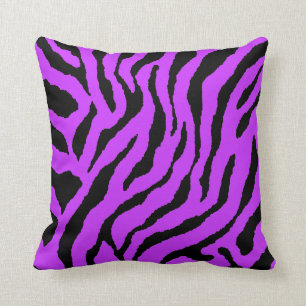 Corey Tiger 80s Vintage Neon Animal Stripes Throw Pillow