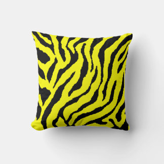 Corey Tiger 80s Vintage Neon Animal Stripes Throw Pillow