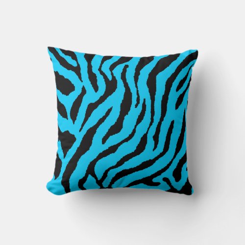 Corey Tiger 80s Vintage Neon Animal Stripes Throw Pillow