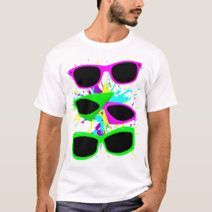 Corey Tiger 80s Vintage Neon Sunglasses Splatter T-Shirt