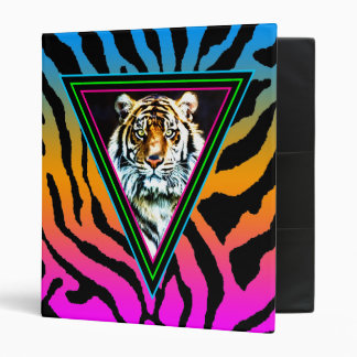Corey Tiger 80s Vintage Neon Tiger Face Binder