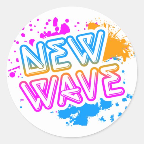 Corey Tiger 80s Vintage New Wave Neon Splatter Classic Round Sticker