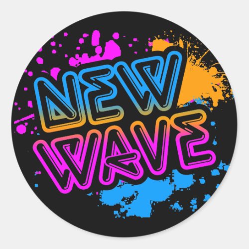 Corey Tiger 80s Vintage New Wave Neon Splatter Classic Round Sticker