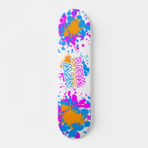 Corey Tiger 80s Vintage New Wave Neon Splatter Skateboard