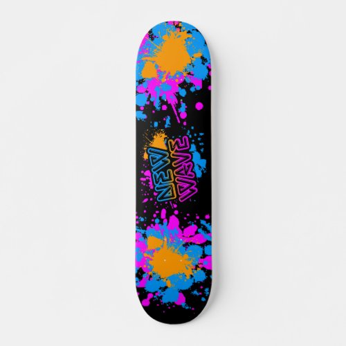 Corey Tiger 80s Vintage New Wave Neon Splatter Skateboard Deck