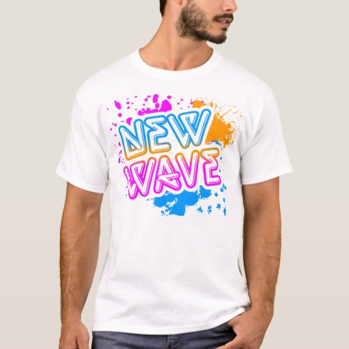 Corey Tiger 80s Vintage New Wave Neon Splatter T_Shirt