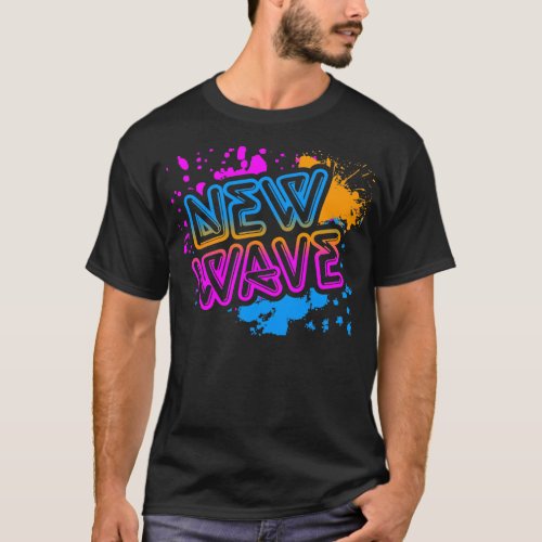 Corey Tiger 80s Vintage New Wave Neon Splatter T_Shirt