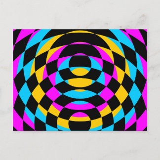 Corey Tiger 80s Vintage Op Art Postcard
