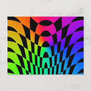 Corey Tiger 80s Vintage Op Art Postcard