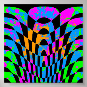 Corey Tiger 80s Vintage Op Art Poster