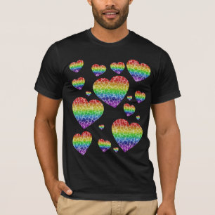 Corey Tiger 80s Vintage Rainbow Valentine Hearts T-Shirt
