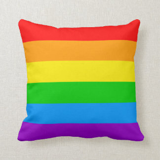 Corey Tiger 80s Vintage Retro Rainbow Stripes Throw Pillow