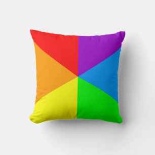 Corey Tiger 80s Vintage Retro Rainbow Triangles Throw Pillow