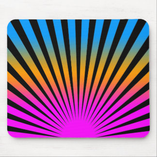 Corey Tiger 80s Vintage Rising Sun Stripes Mouse Pad