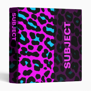 Corey Tiger 80s Vintage Style Pink Leopard Print 3 Ring Binder