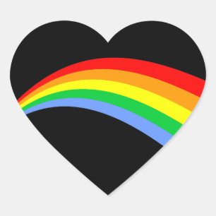 Corey Tiger 80s Vintage Style Rainbow Heart Sticker