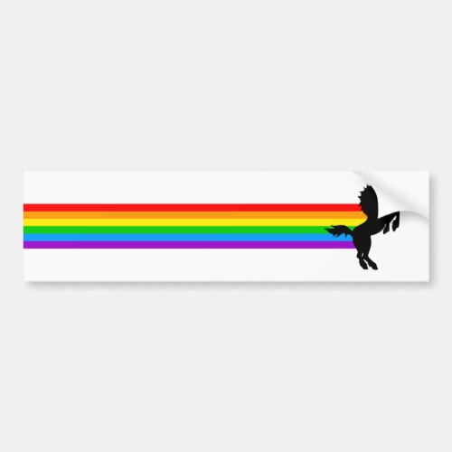 Corey Tiger 80s Vintage Style Unicorn Rainbow Bumper Sticker