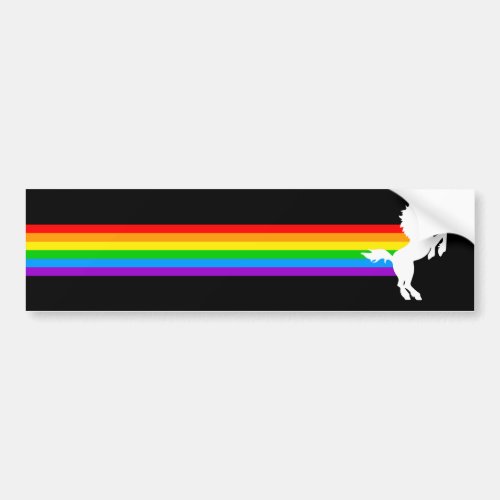 Corey Tiger 80s Vintage Style Unicorn Rainbow Bumper Sticker