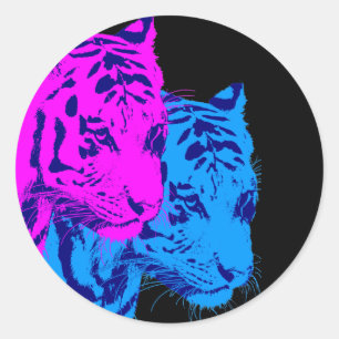 Corey Tiger 80s Vintage Twin Tigers Classic Round Sticker