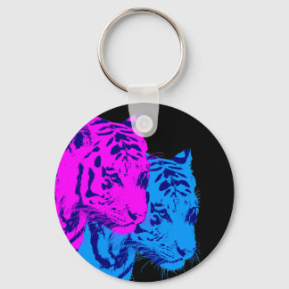 Corey Tiger 80s Vintage Twin Tigers Keychain