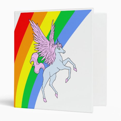 Corey Tiger 80s Vintage Unicorn Rainbow Binder