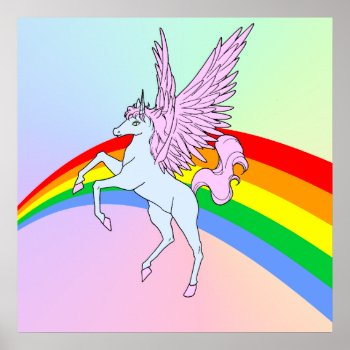 Corey Tiger 80s Vintage Unicorn Rainbow Poster by COREYTIGER at Zazzle