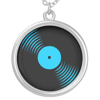 Corey Tiger 80s Vinyl Record Necklace (Blue)