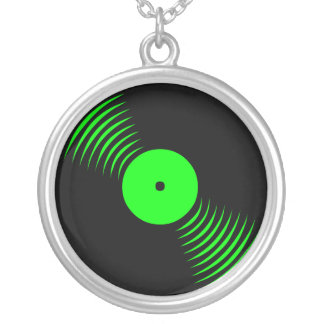Corey Tiger 80s Vinyl Record Necklace (Green)