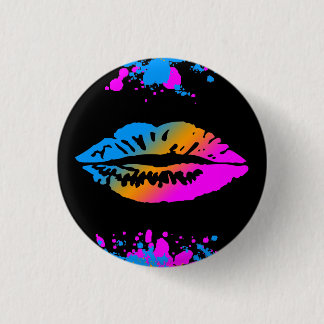 COREY TIGER NEW WAVE LIPS SPLATTER LOVE PINBACK BUTTON