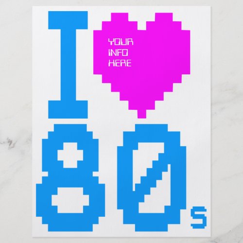 Corey Tiger Retro I Love 80s 2 Sided Flyer