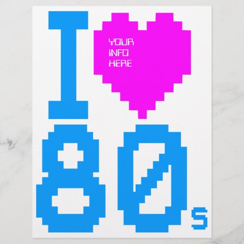 Corey Tiger Retro I Love 80s 2 Sided Flyer
