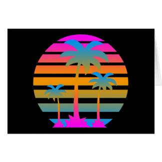 COREY TIGER RETRO SUNSET PALM TREES CARDS