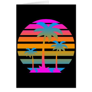 COREY TIGER RETRO SUNSET PALM TREES CARDS