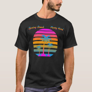 COREY TIGER RETRO SUNSET SPRING BREAK PARTY HARD T-Shirt