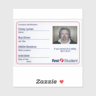 Corey's First Student Badge Sticker